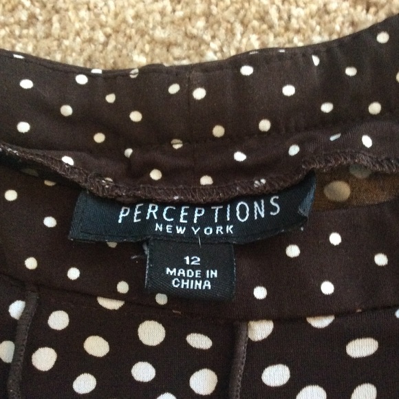 Perceptions brown polka dot dress - Picture 2 of 3